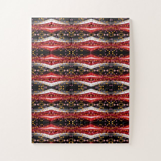 Puzzles Abstract Red Black White (Vertical)