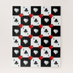 Puzzles Ace Cloves, Playing Cards, Hearts