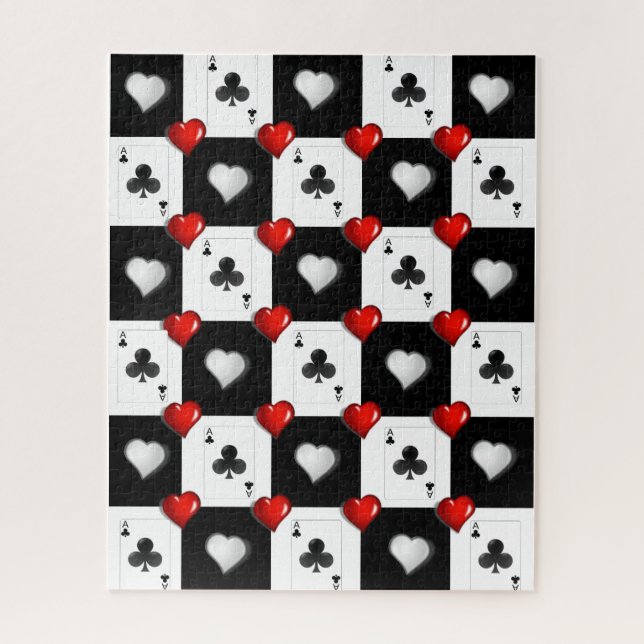 Puzzles Ace Cloves, Playing Cards, Hearts (Vertical)
