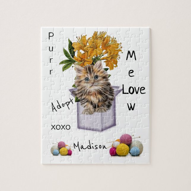 Puzzles Adopt a Kitten Cat Yarn (Vertical)