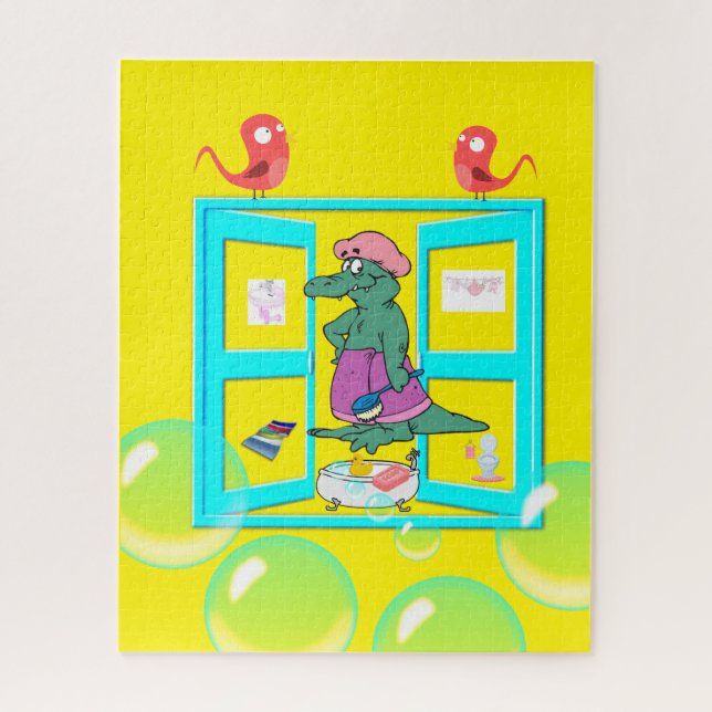 Puzzles Alligator Birds Bubble Bath Bubbles (Vertical)