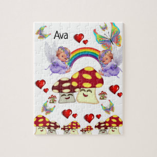 Puzzles Ange Blanc Champignons Papillon