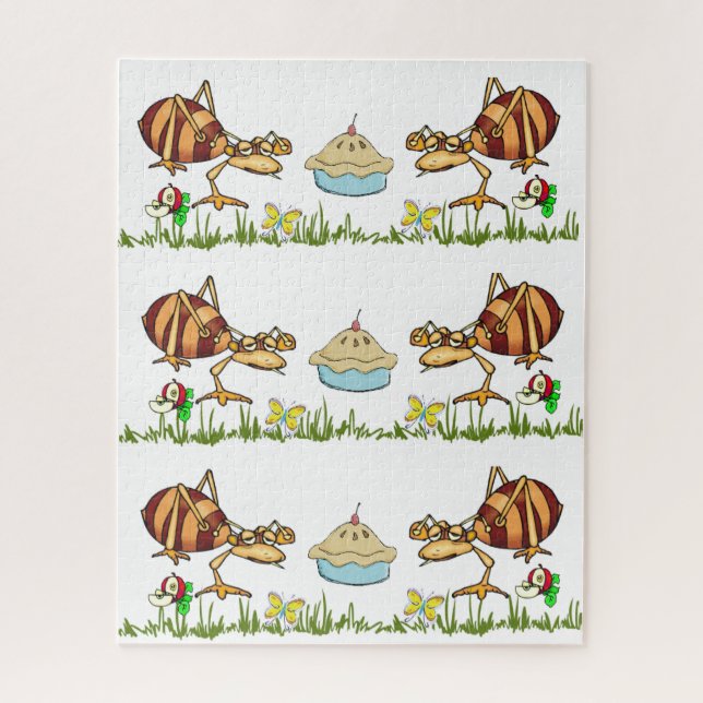Puzzles Ants Apple Pie Grass Butterfly  (Vertical)