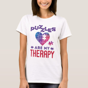 Puzzles Are My Therapy Jigsaw Puzzle Lover T-Shirt