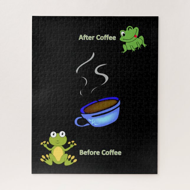 Puzzles Before After Coffee Frogs (Vertical)
