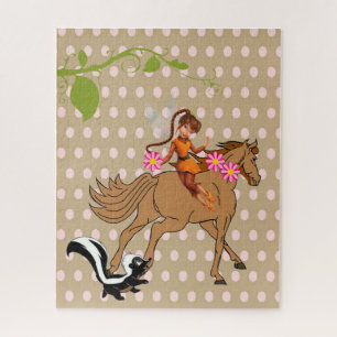 Puzzles Beige Polka dot, Pink Horse Skunk