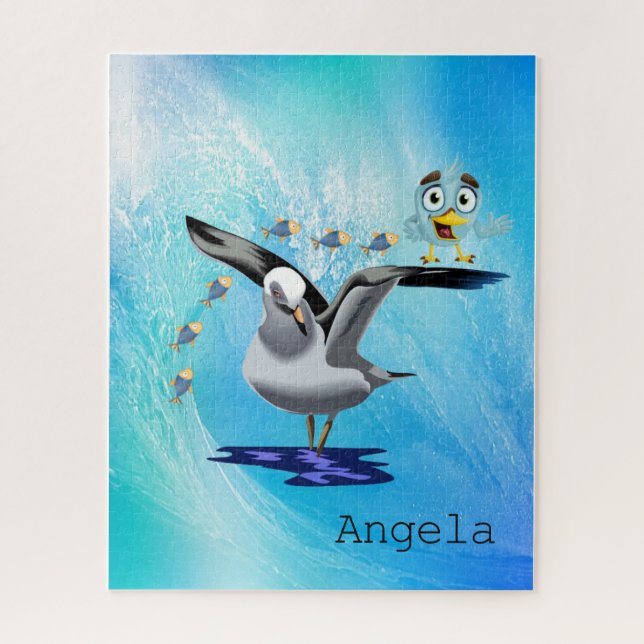 Puzzles Bird Seagull Ocean Wave (Vertical)