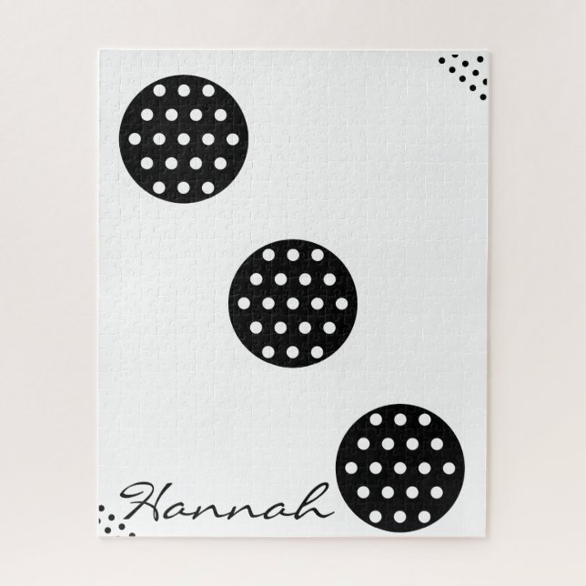 Puzzles Black & White Dots Circular  (Vertical)