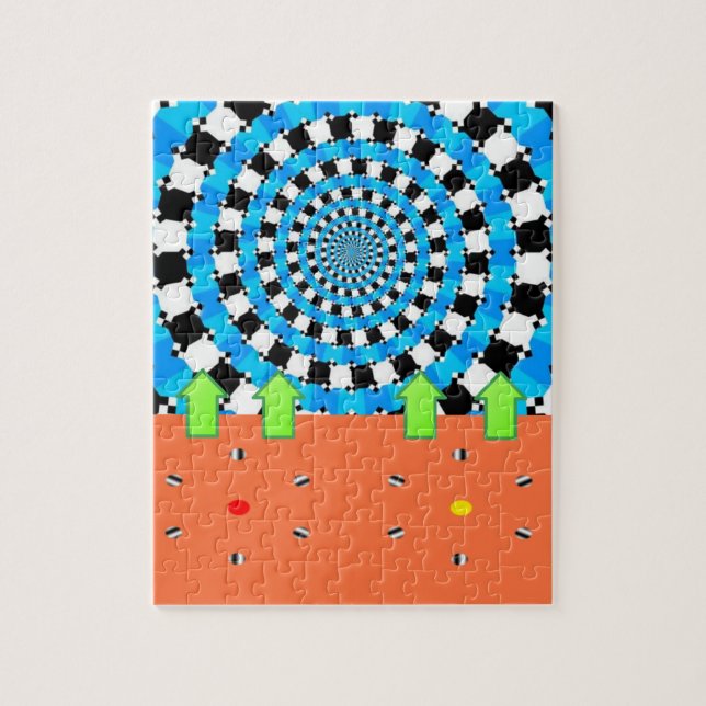 Puzzles Blue Black Circular Arrow (Vertical)