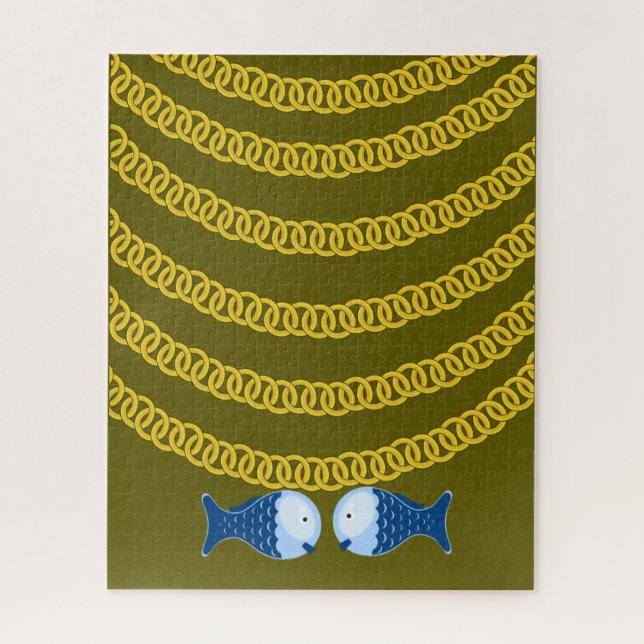 Puzzles Blue Fish (Vertical)