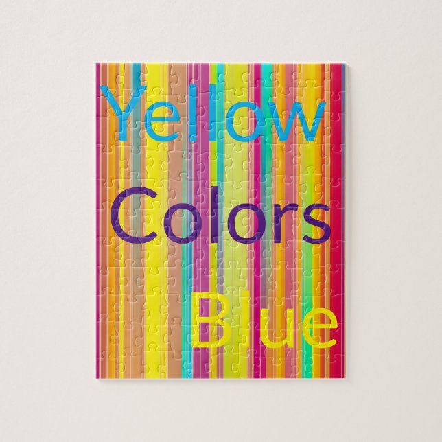 Puzzles Blue Yellow Colors Bright Stripe (Vertical)