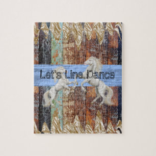 Puzzles Bois Cheval Blanc Let's Line Dance