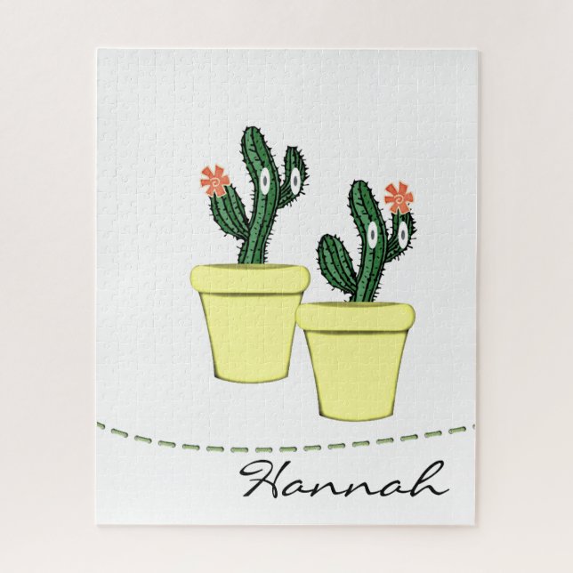 Puzzles Cactus Pots Jaunes Floral (Vertical)