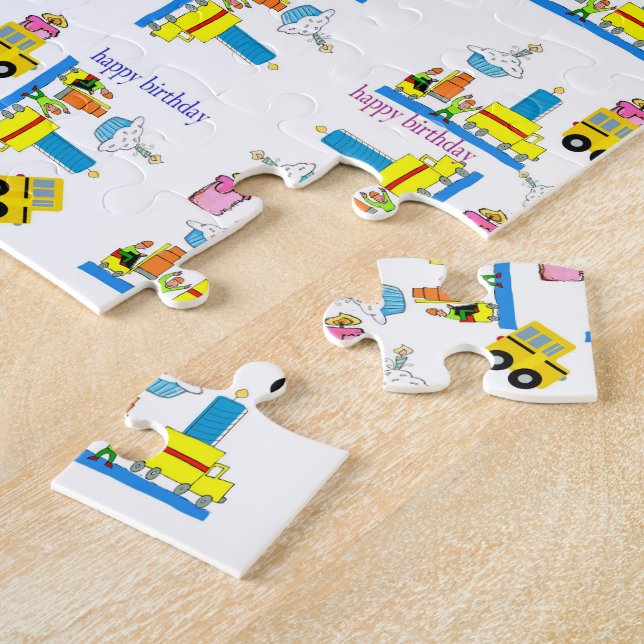 Puzzles Camions Bus Joyeux anniversaire (Côté)