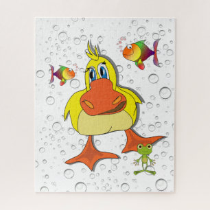 Puzzles Canard jaune Poisson Océan Grenouille