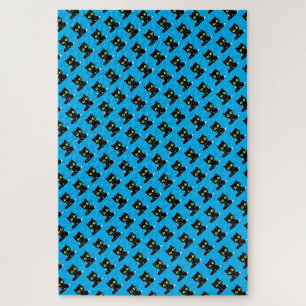 Puzzles Challenging Black Kitty Cat Blue