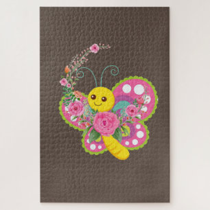Puzzles Challenging Brown Floral Butterfly