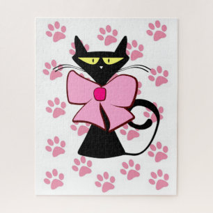 Puzzles Chat Empreintes de pattes roses