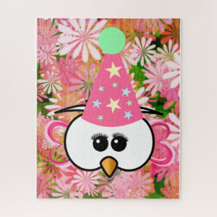 Puzzles Chouette rose florale