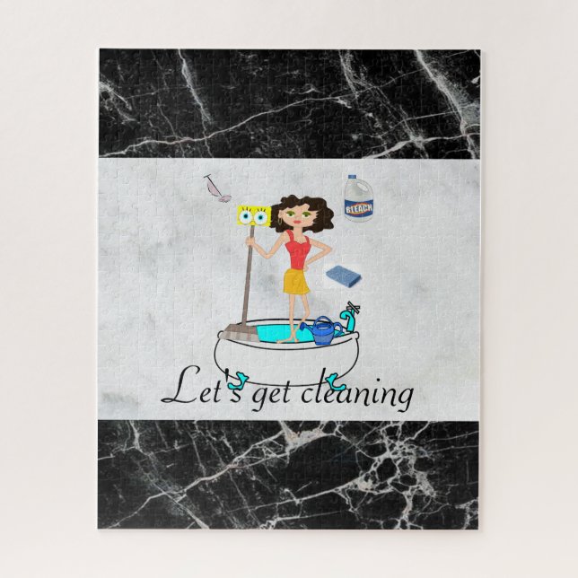 Puzzles Cleaning Lady Marble Black (Vertical)