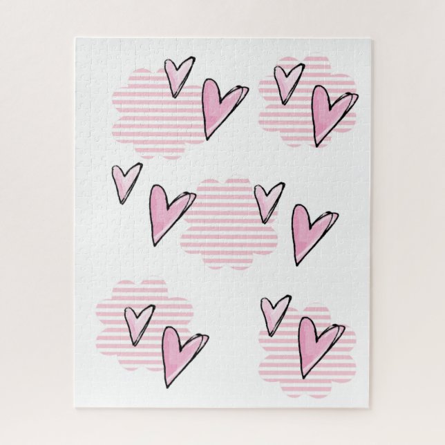Puzzles Coeurs Roses Saint Valentin (Vertical)