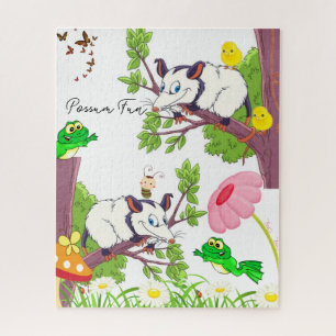 Puzzles Coloré Possum Chick Frog