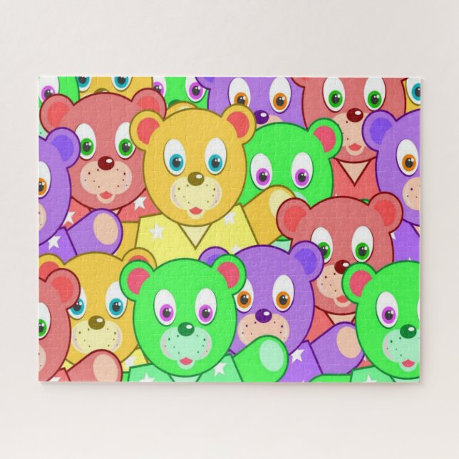 Puzzles colorés d'ours en peluche pour enfants (Horizontal)