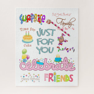 Puzzles Colorful heureux Anniversaire amis famille