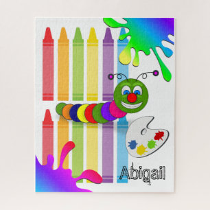 Puzzles Colors Worm Crayons