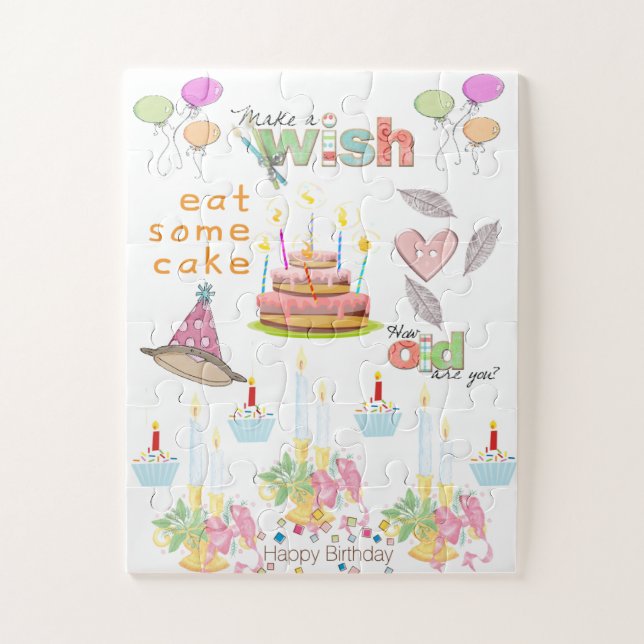 Puzzles Colourful Happy Birthday Friends Family (Vertical)