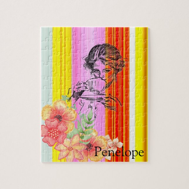 Puzzles Colourful Stripe Victorian Floral (Vertical)