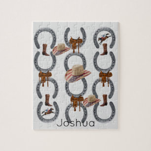 Puzzles Cowboy Saddle Horse Chaussure Casquette
