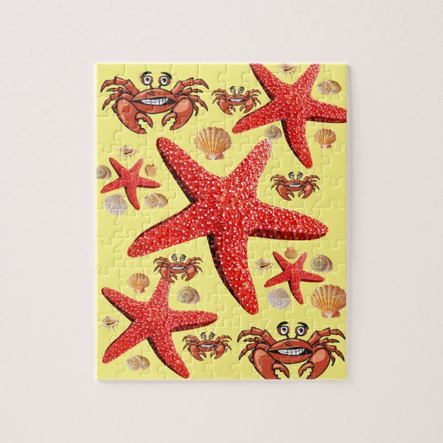 Puzzles Crab Starfish Beach Shells (Vertical)