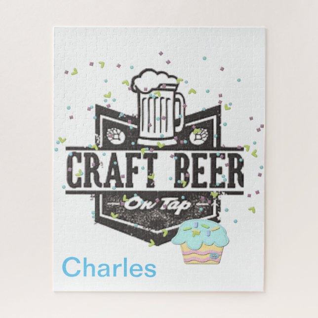 Puzzles Craft Bière joyeuse Cupcake d'anniversaire (Vertical)