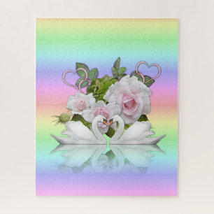 Puzzles Cygnes blancs Couleurs pastel