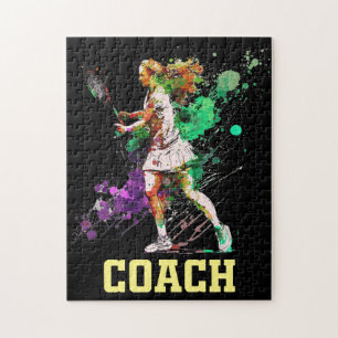 Puzzles de tennis pour entraîneur femme