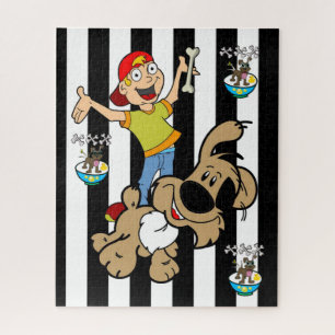 Puzzles Dog Bones Boy Black & White Stripe