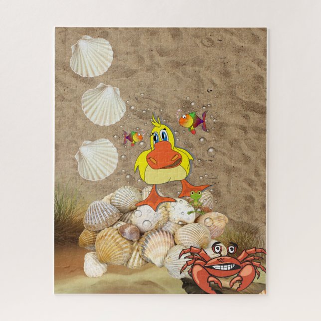 Puzzles Ducks Beach Sand Stones Lobster (Vertical)