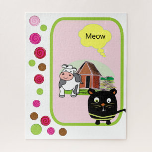 Puzzles Farm Cat Meow Cow