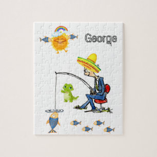 Puzzles Fishing Alligator Fish Fisherman Rainbow