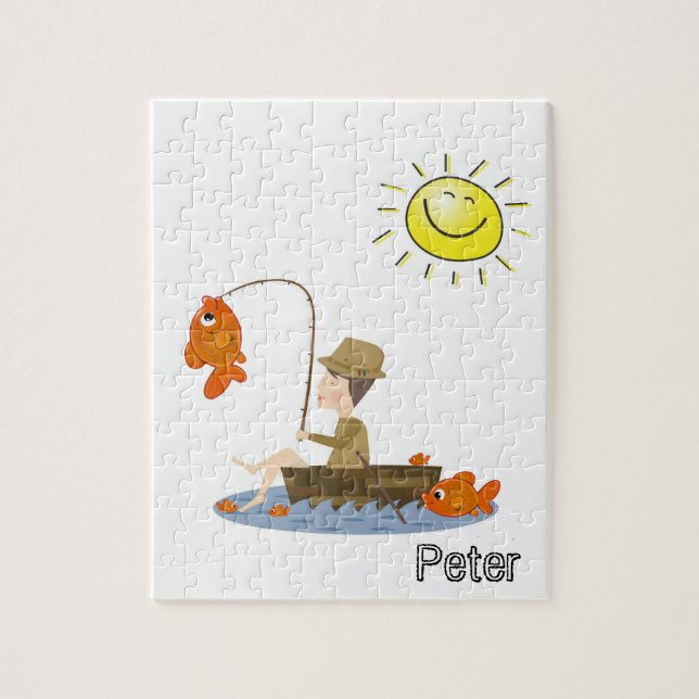 Puzzles Fishing Fisherman Sun Fish (Vertical)