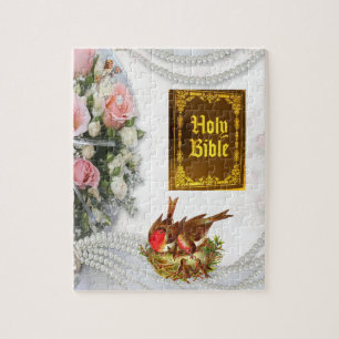 Puzzles Floral Birds Holy Bible Catholic