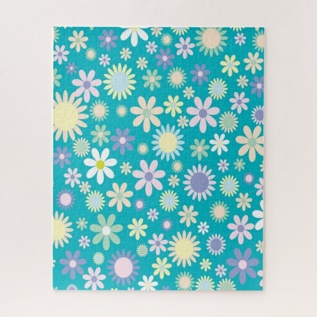 Puzzles Floral bleu (Vertical)