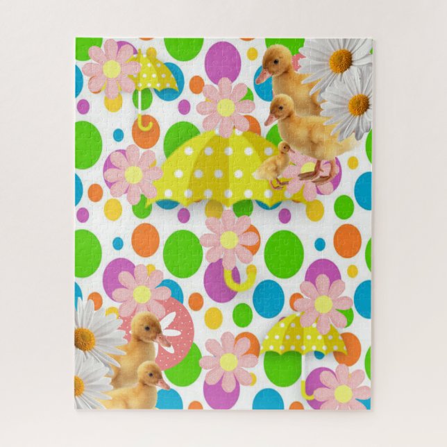 Puzzles Floral Colourful Duck (Vertical)