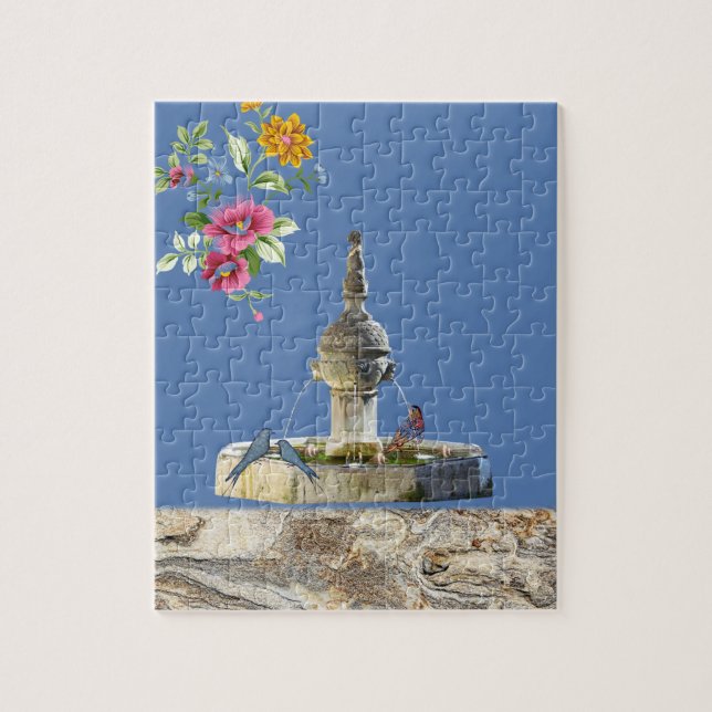 Puzzles Floral Fountain Birds (Vertical)