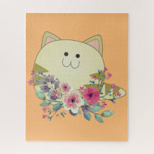 Puzzles Floral Whimsical Cat