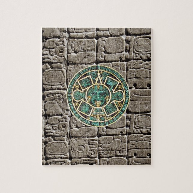 Puzzles Green Aztec Stone Grey (Vertical)