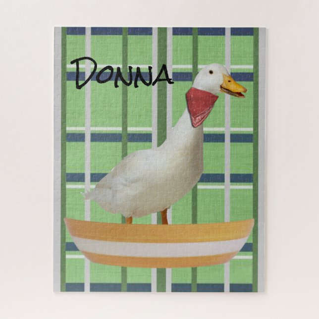 Puzzles Green Plaid Duck Vintage (Vertical)