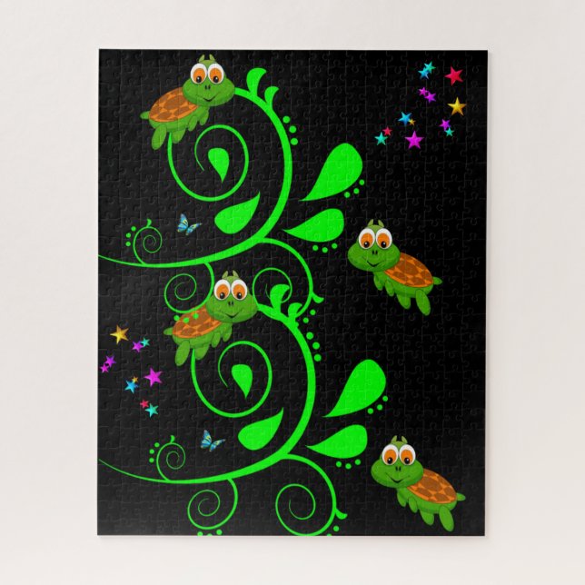 Puzzles Green Turtle Stars (Vertical)