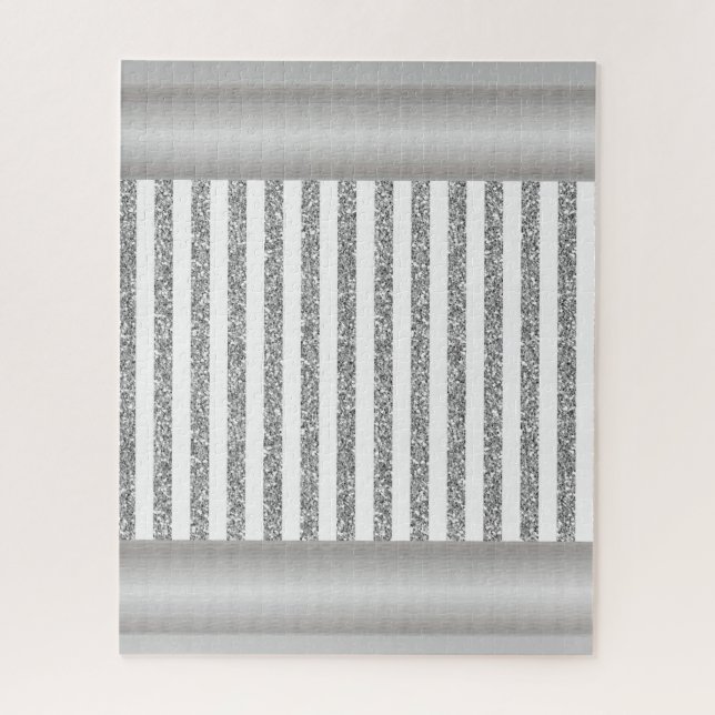 Puzzles Grey & White Stripe (Vertical)